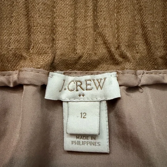 J Crew Factory Elastic-Waist Tan Mini Skirt Wool Blend Size 12 - Picture 3 of 3
